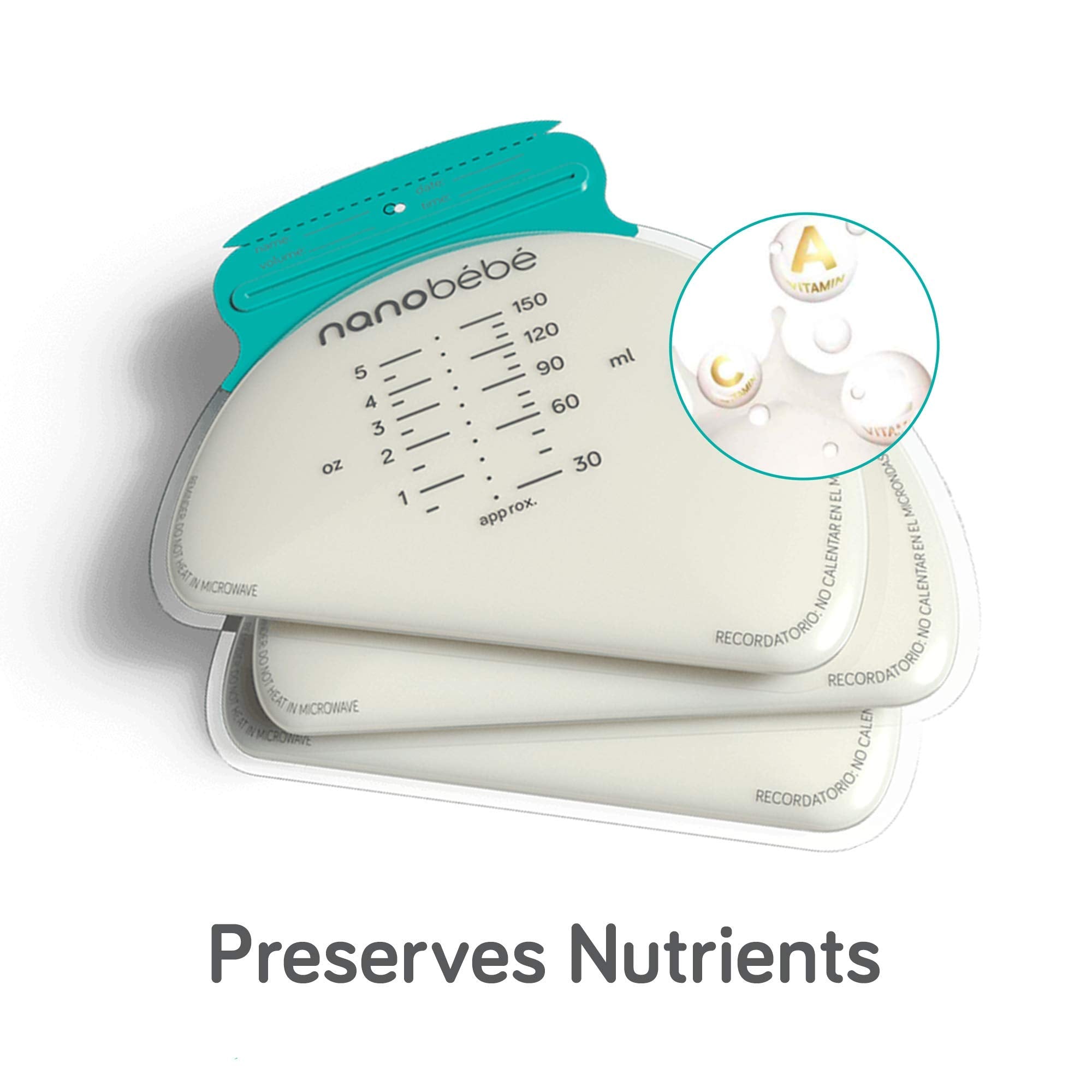 Tearproof, BPA-free material provides reliable storage during use.