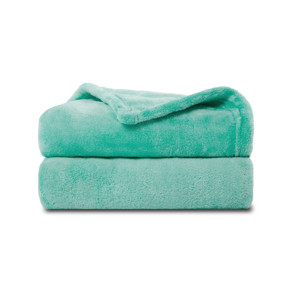 NANPIPER baby blanket in lake blue shows soft fleece for cozy naps
