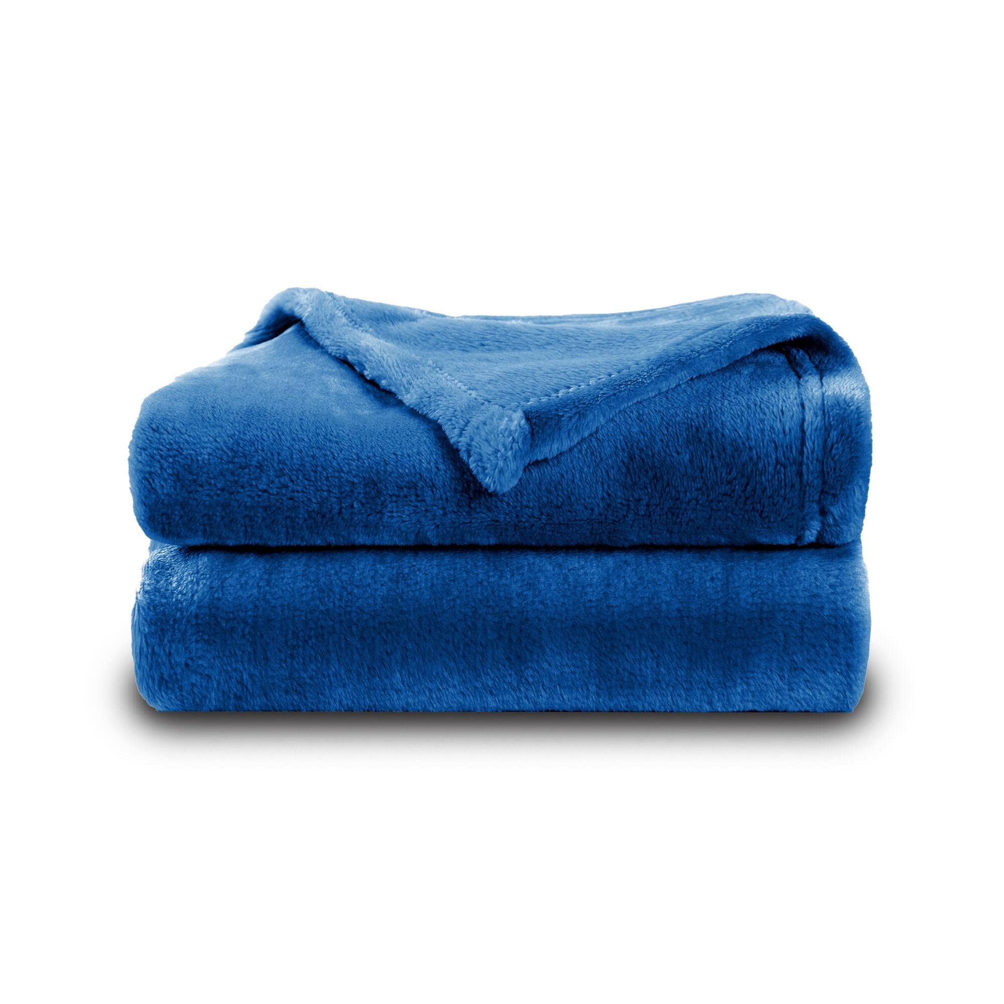 NANPIPER baby blanket turquoise blue reversible plush for year-round comfort.