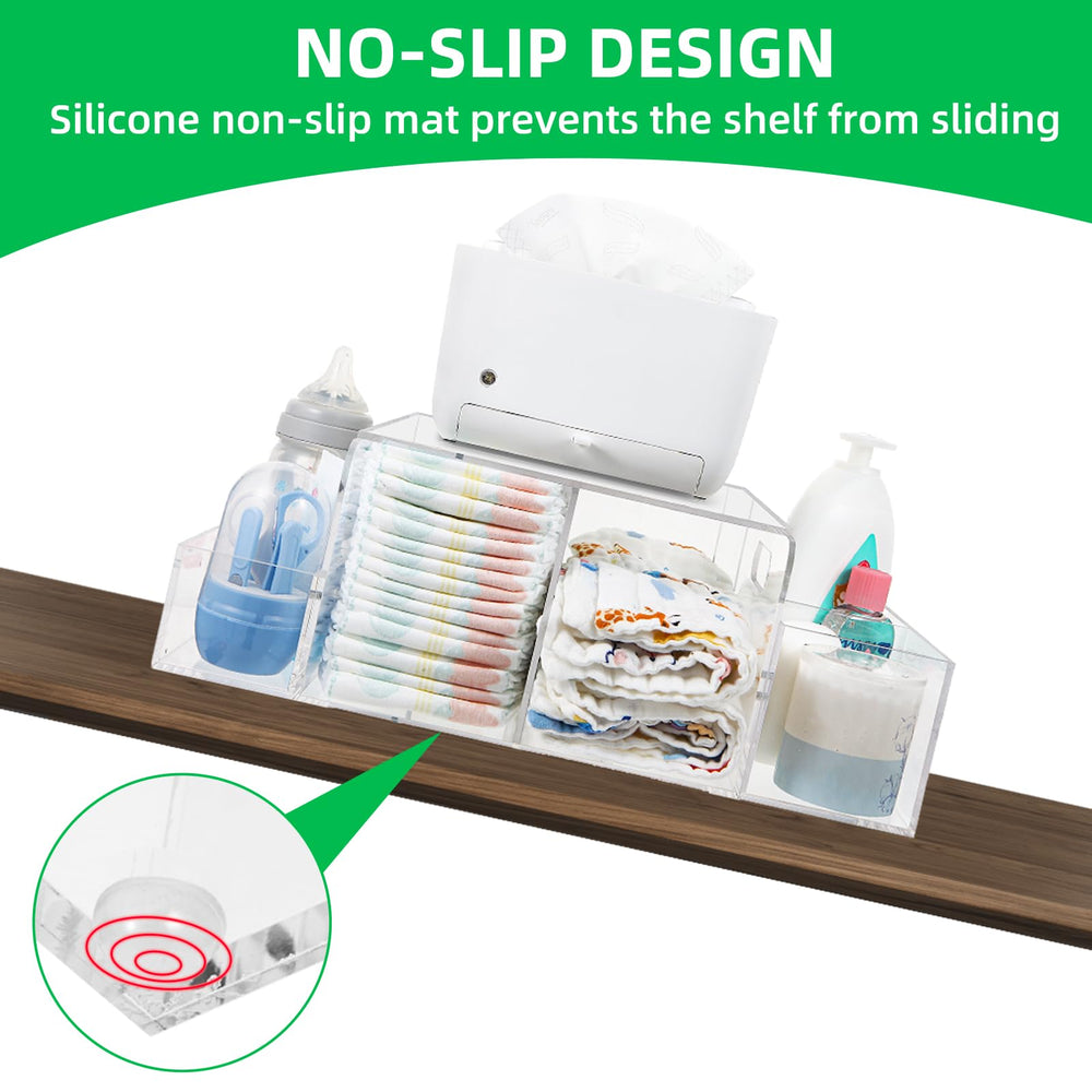 NANYEZH acrylic diaper caddy with anti-slip feet for stability