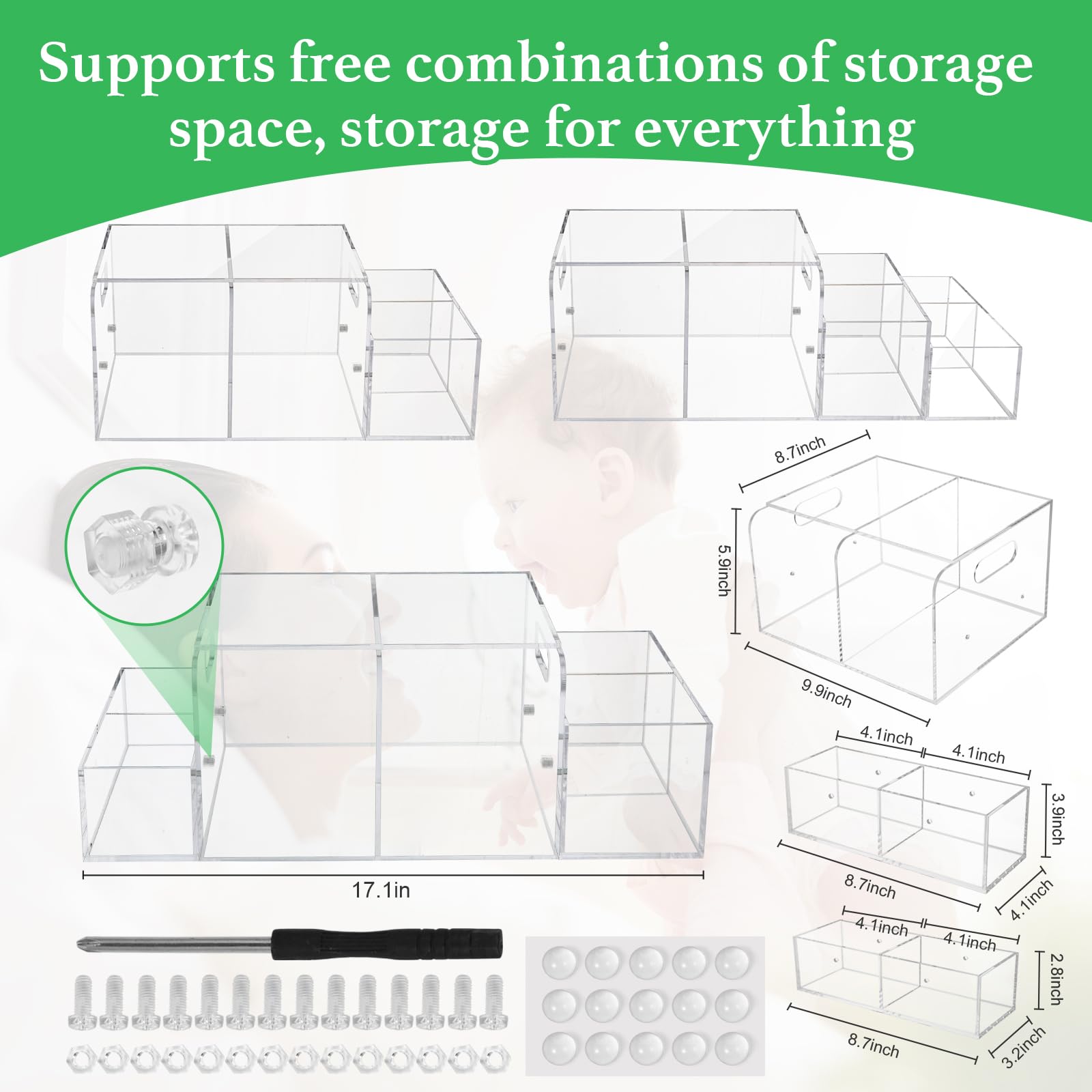 NANYEZH acrylic diaper caddy keeps nursery essentials within reach during changes