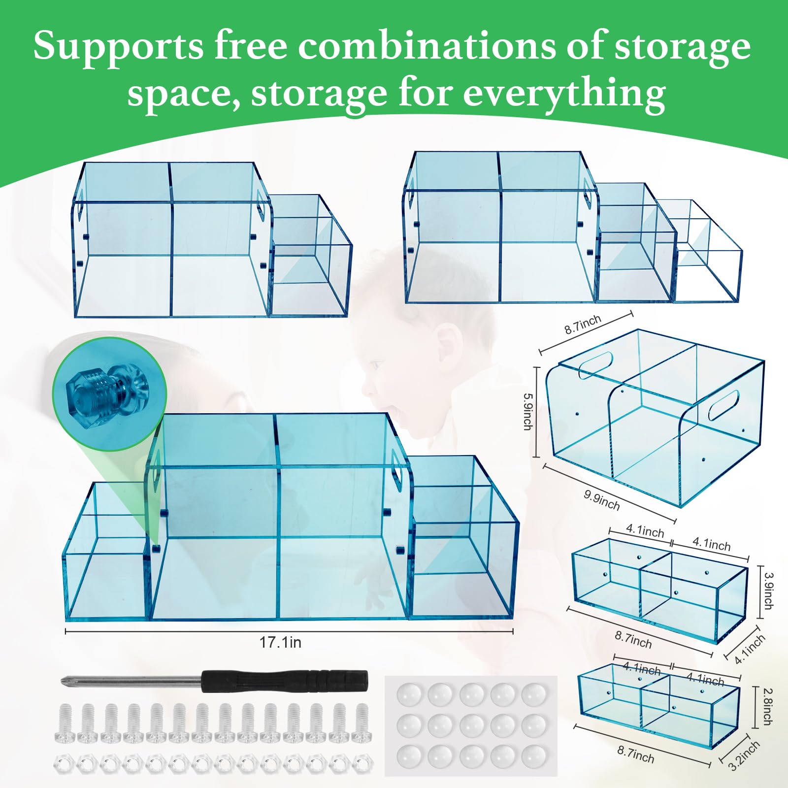 NANYEZH acrylic diaper caddy side bins for lotions and small items.