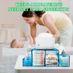 NANYEZH acrylic diaper caddy top tray designed to hold wipes or a warmer.