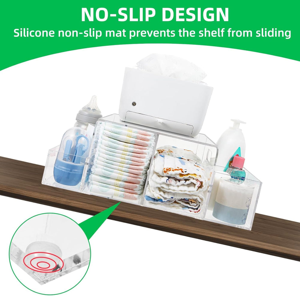 NANYEZH Diaper Caddy anti-slip feet keep the station steady during changes.