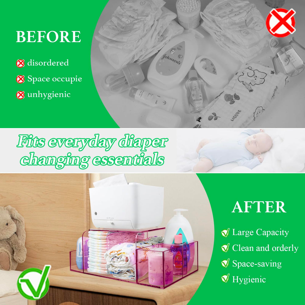NANYEZH diaper caddy detachable compartments flexible storage for lotions and powders.