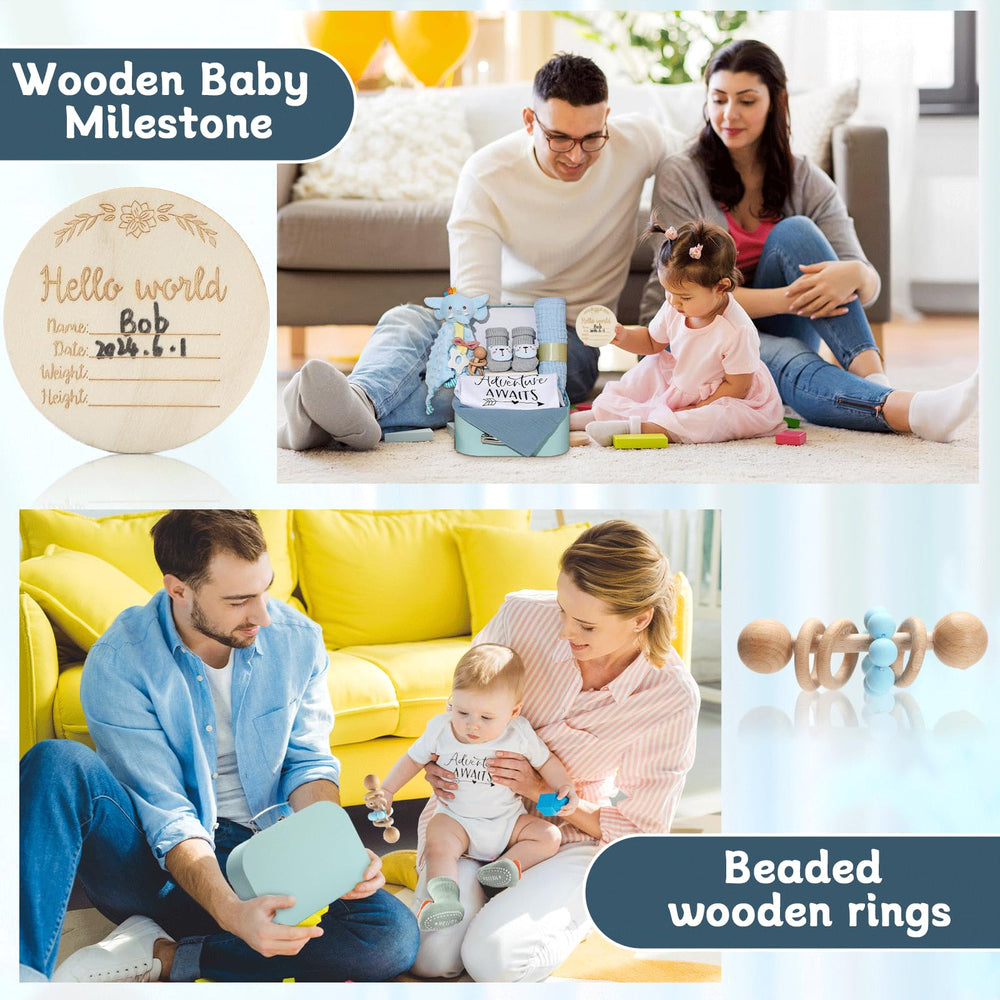 Naozinebi baby gift set white-onesie ensures easy dressing and daily comfort.