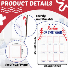 Naozinebi 12-month milestone frame arranges 12 photos in a playful baseball layout