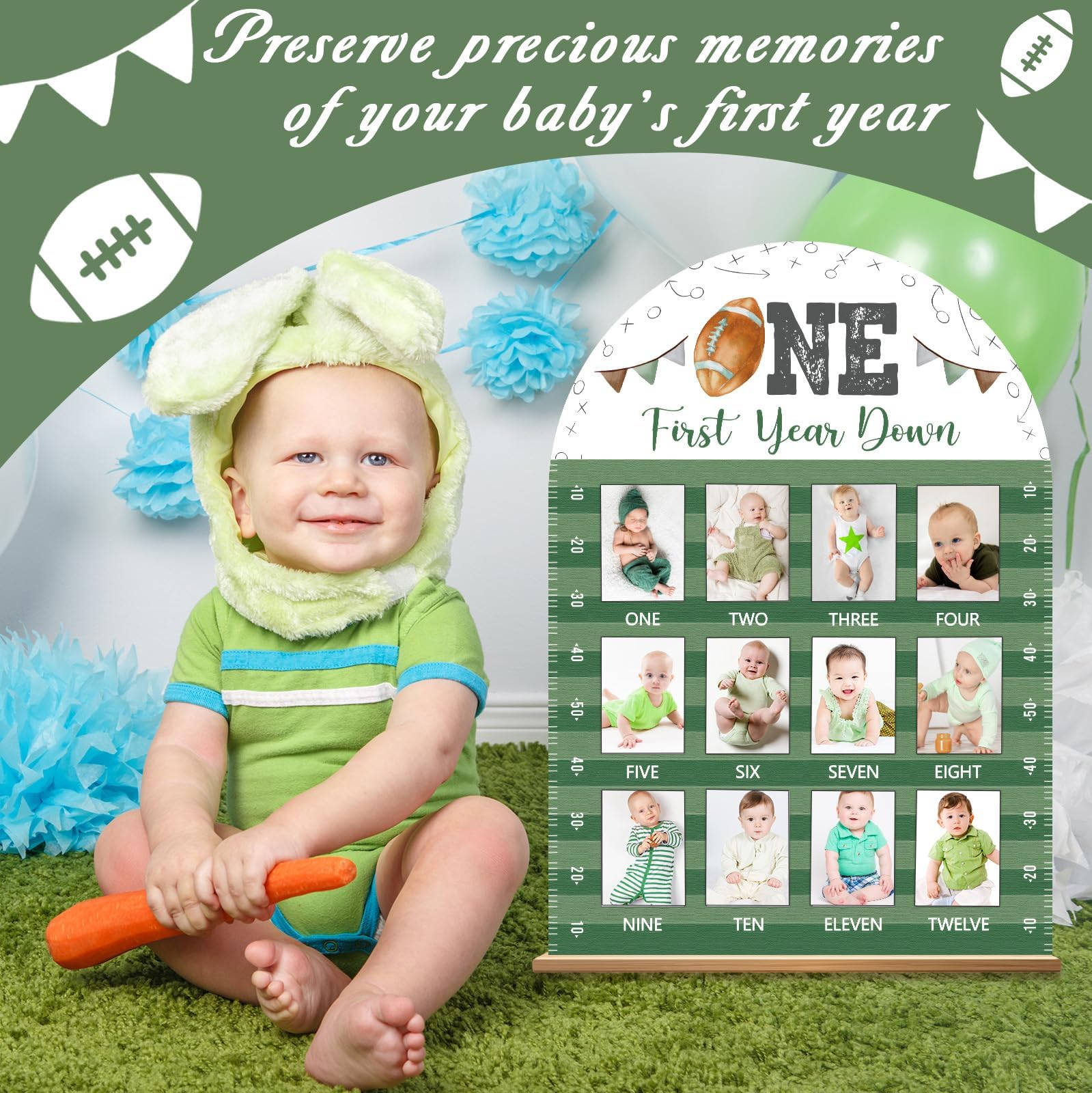 Naozinebi nursery decor display on wood compliments any playroom or crib.