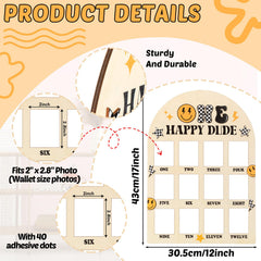 Naozinebi One Happy Dude photo board 12-month montage highlighting monthly milestones.