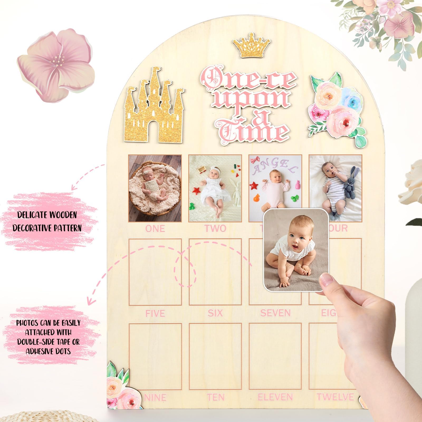 Naozinebi Princess First Year Board monthly photos display for growth timeline