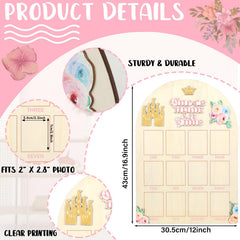Naozinebi Princess First Year Board pink flowers design enhances nursery decor and memories