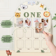 Naozinebi wood sign for 1st birthday banner decor.