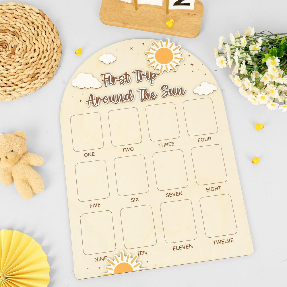 Naozinebi 1st birthday keepsake frame for warm family memories.
