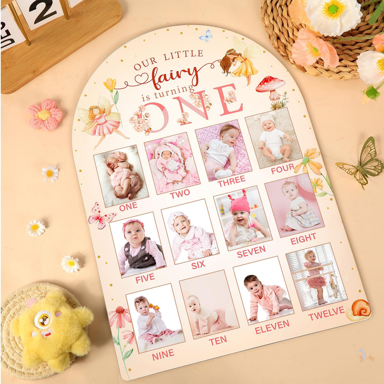 Naozinebi Wooden milestone board 16.9 by 12 inches with smooth edges