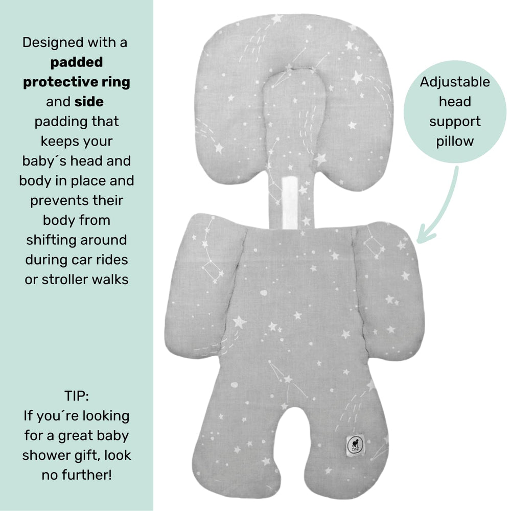 NAP infant head support fits car seats, strollers, and bouncers for versatile use