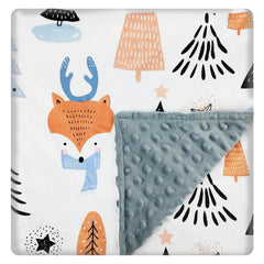 NapCure fox-printed baby blanket front view with ultra-soft minky fabric