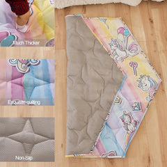 NapCure Unicorn Hexagon Play Mat shown during tummy time session