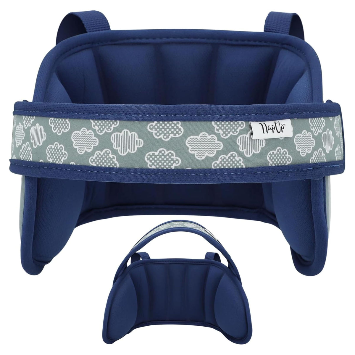 NAPUP adjustable head support side view for secure naps on the road.