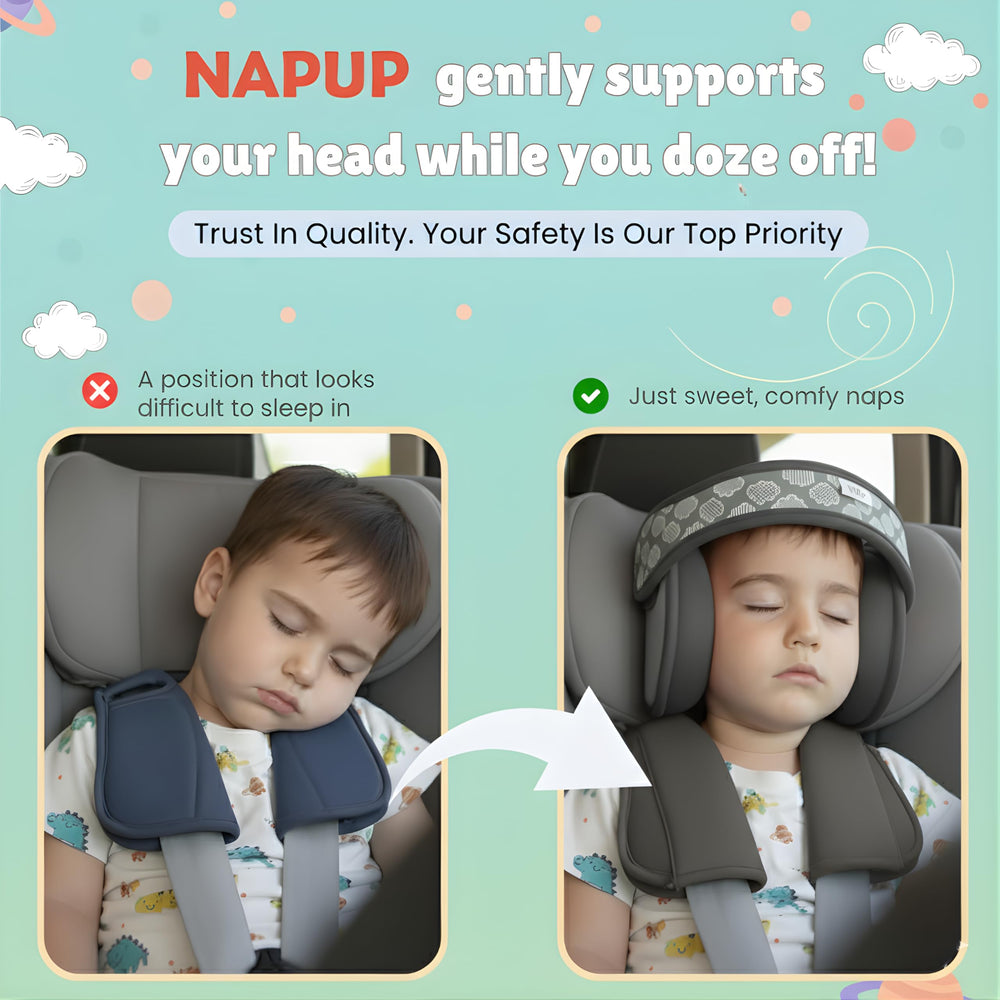 NapUp front panel adjustable design fits growing children for continued comfort.
