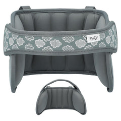 NapUp head support keeps little heads steady during car naps in a safe car seat.