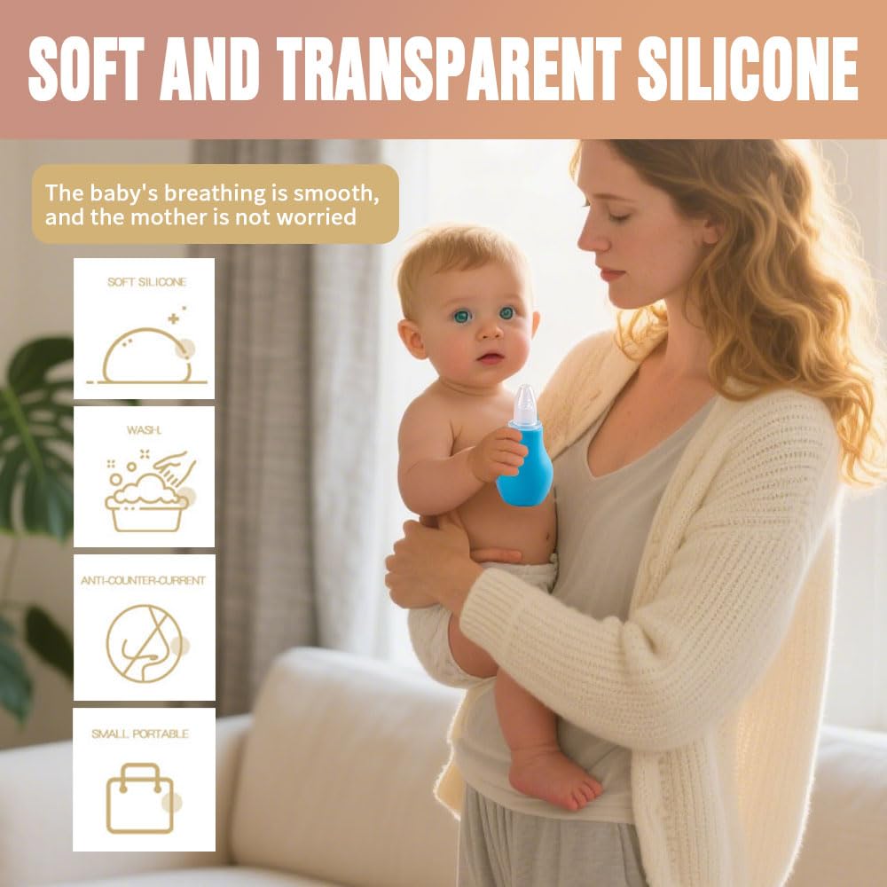 Nasal Aspirator for Baby compact travel case included for on-the-go care.