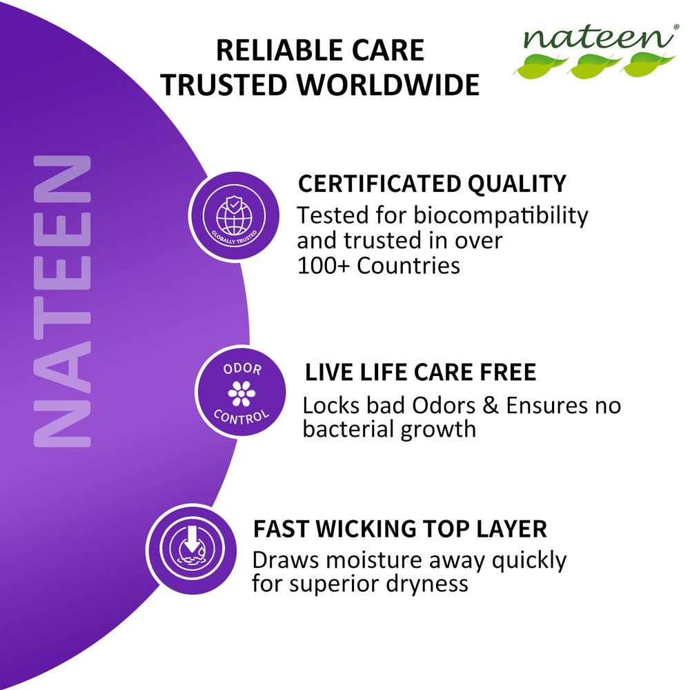 Nateen Combi Ultra breathable soft cover enhances skin comfort during wear.