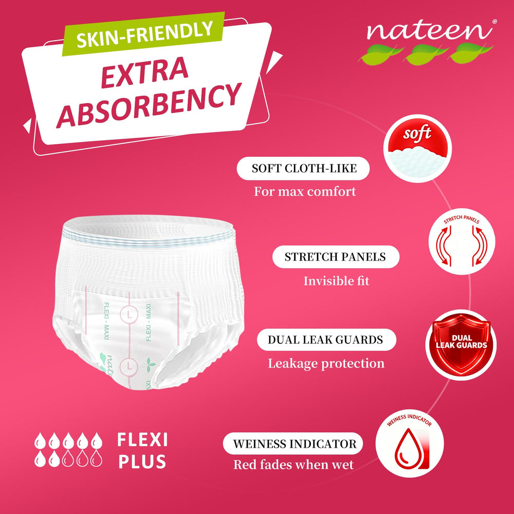 Nateen Flex Plus breathable backsheet keeps skin cool.