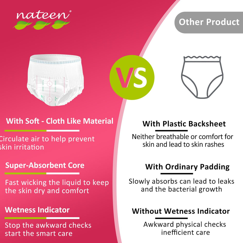 Nateen Secure pull-on design for quick, undergarment-style changes.