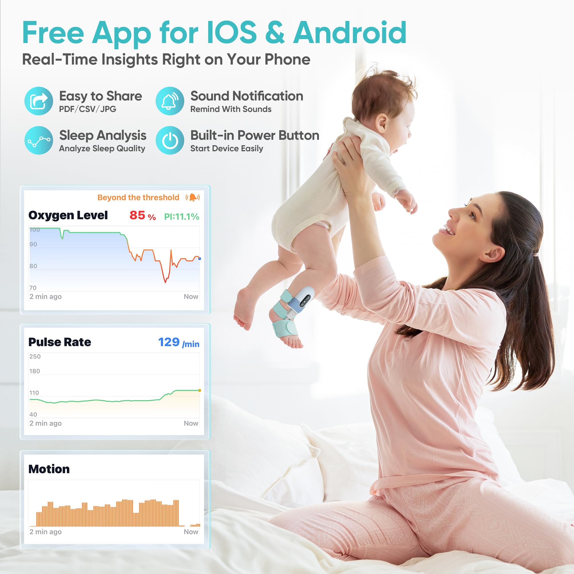 NatEmbrace app sync with Vihealth provides easy access to sleep data on iOS and Android.