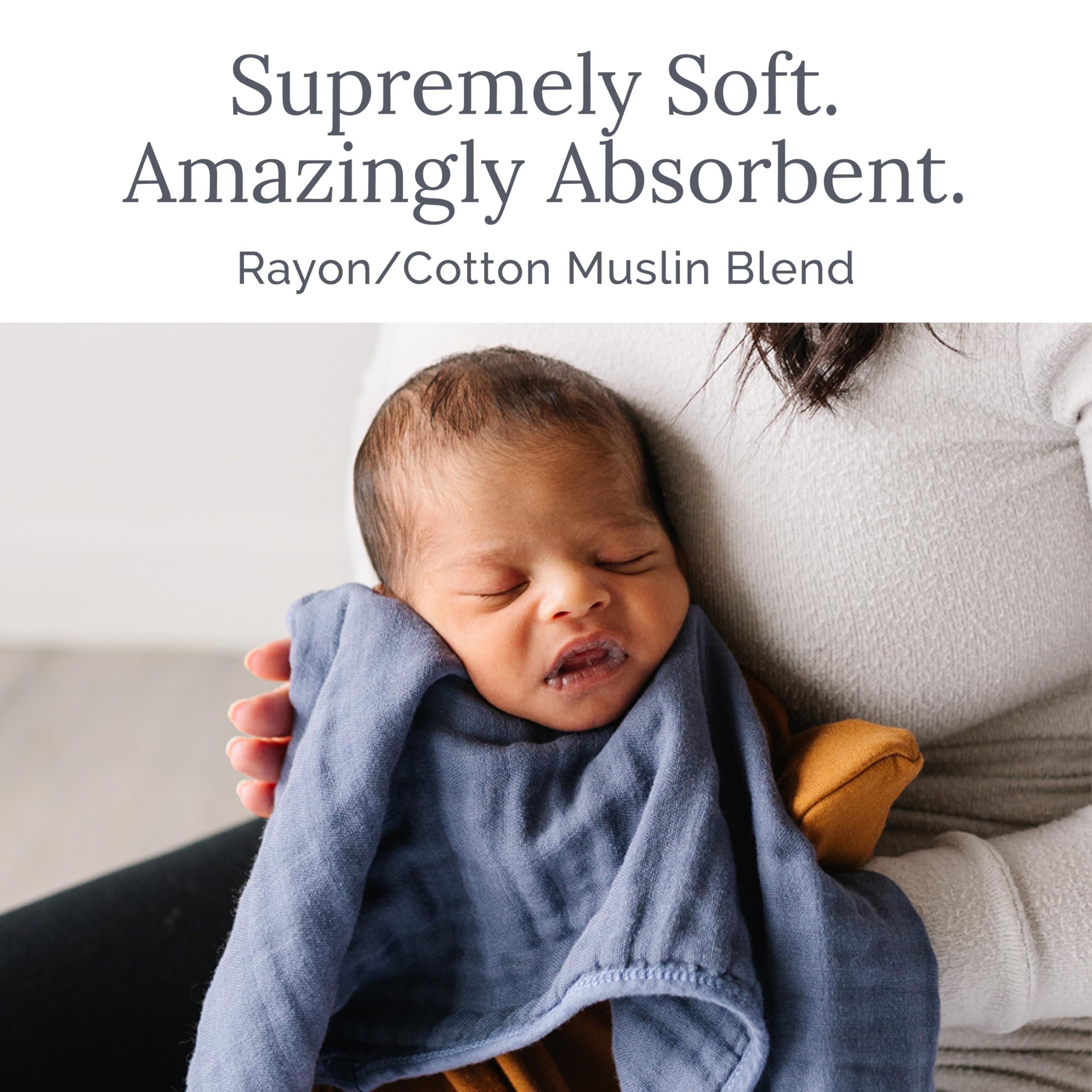 Natemia burp cloth protecting shoulder during feeding and cuddle time