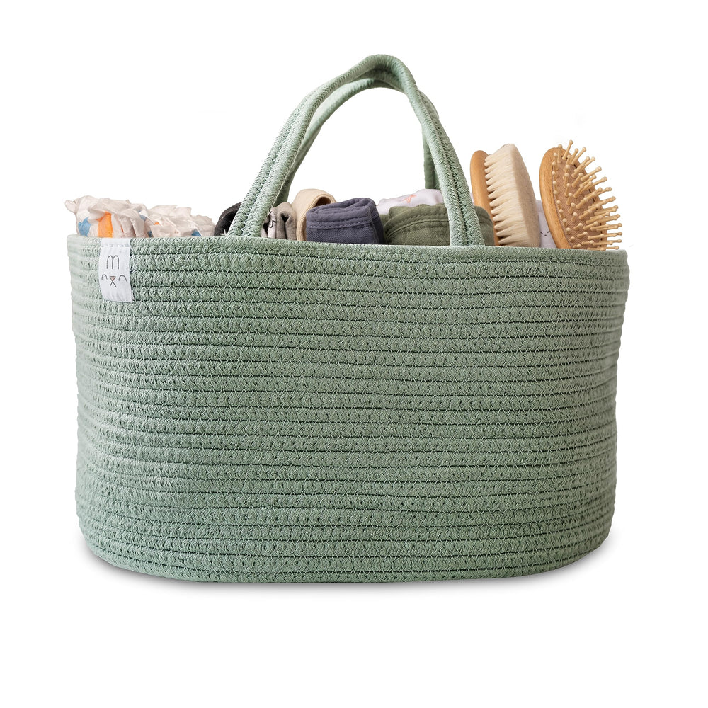 Natemia Diaper Caddy Large Lily Pad neatly stores nursery essentials for on-the-go moms.