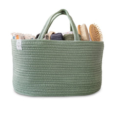 Natemia Diaper Caddy Large Lily Pad neatly stores nursery essentials for on-the-go moms.