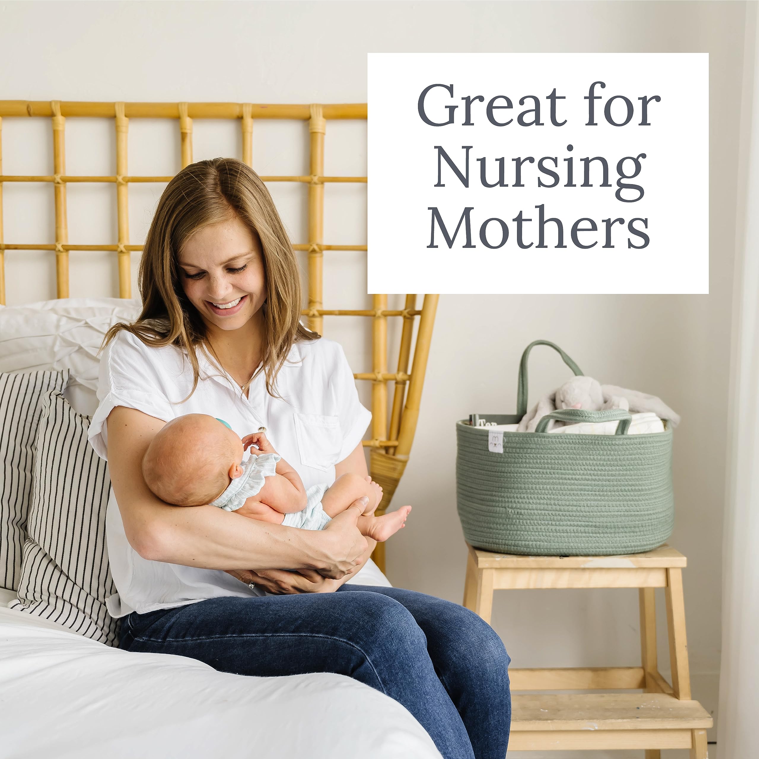 Natemia Portable diaper caddy for easy transport between rooms.