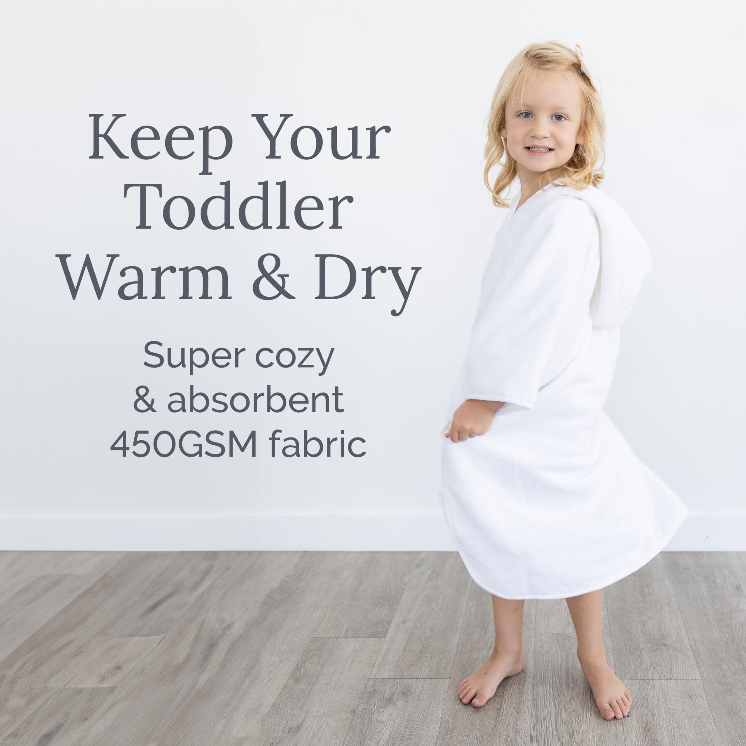 Natemia roomy-fit kids towel poncho for bath to backyard play