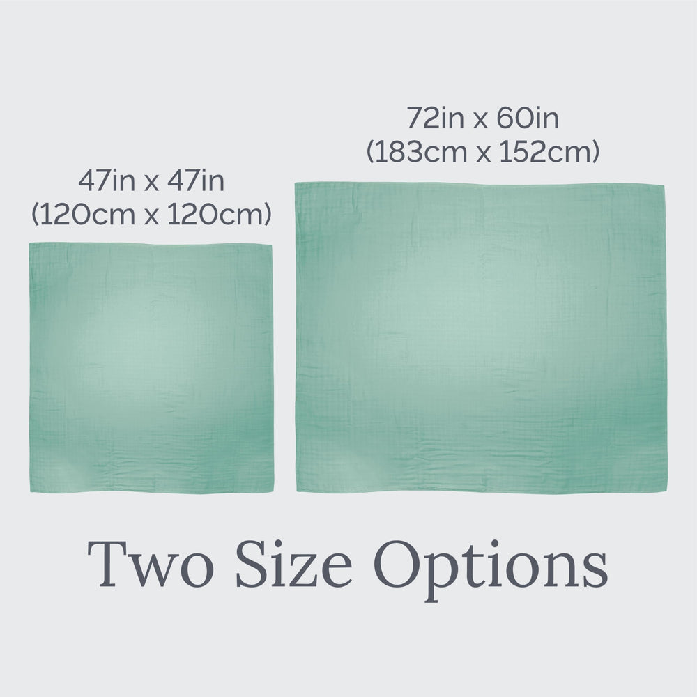 Natemia XL Muslin Baby Blanket used as a stroller cover for sun and wind protection.