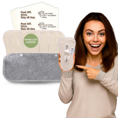 Natissy 2in1 wingless panty liner pack closeup for discreet daily protection and smoothing.