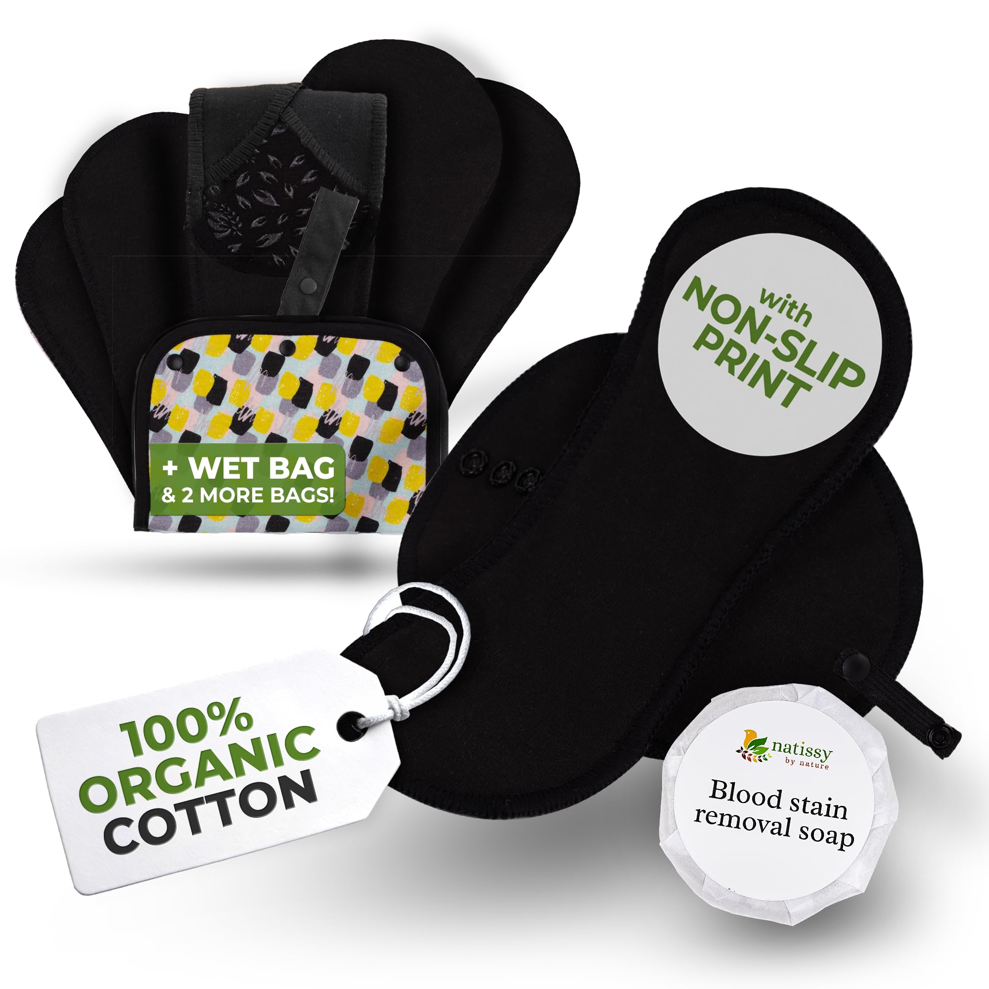 Natissy non-slip pad showing underwear grip for secure all-day wear.