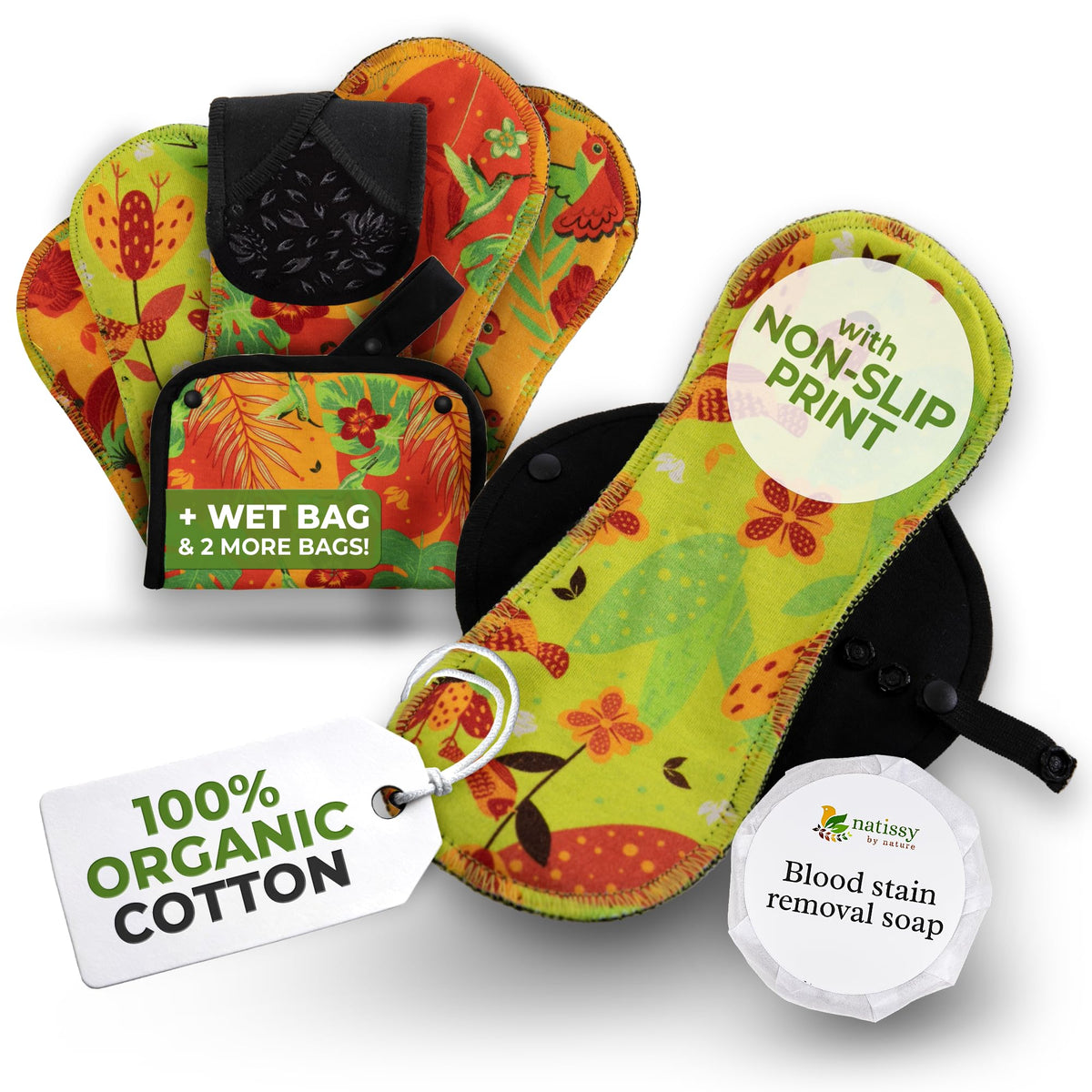 Natissy non-slip pads close-up showing premium print for secure stay-put fit