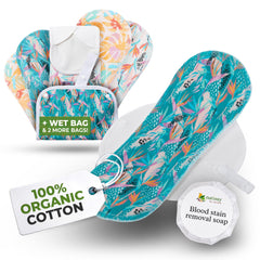 Natissy organic cotton pad with secure-fit wings for reliable all-day protection.
