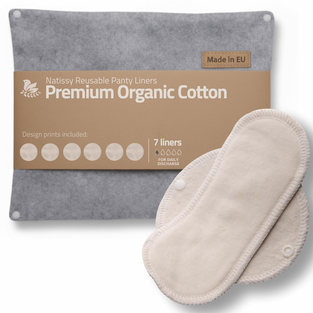 Natissy small 7-pack panty liners pack front view for daily freshness.