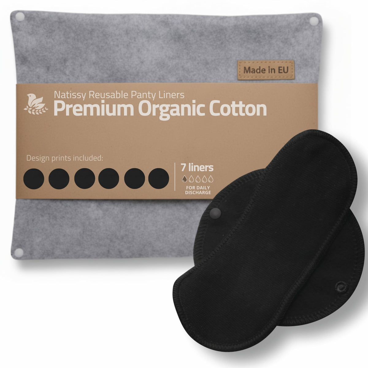 Natissy small panty liner pack cover shows easy storage for daily use.