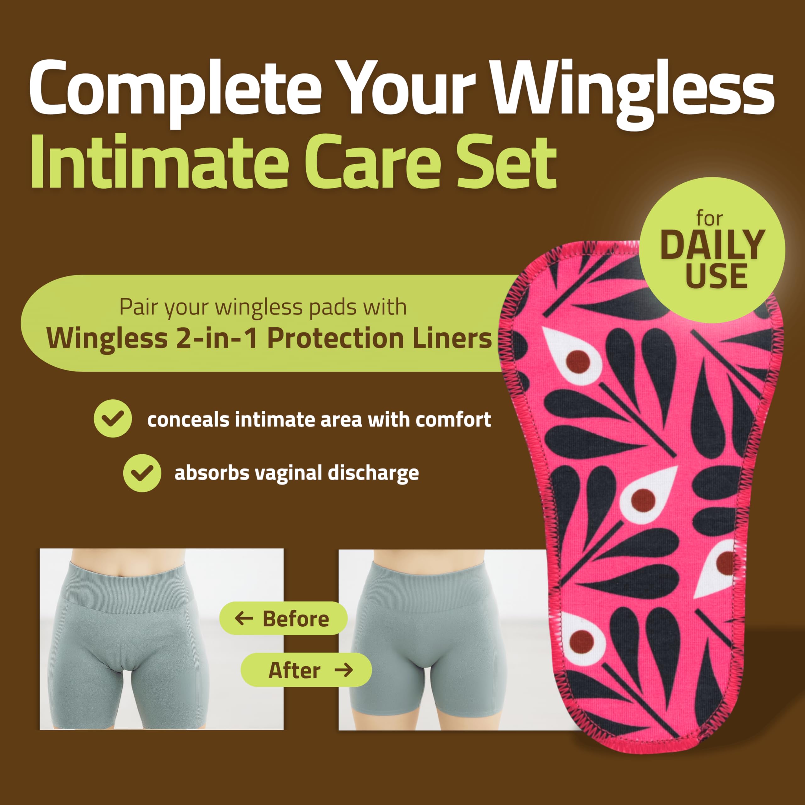 Natissy Wingless pad six-pack packaging display for easy shopping.