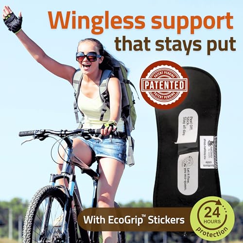 Natissy Wingless pad stay-put design demonstrated for all-day wear.