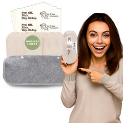 Natissy Wingless Panty Liner adhesive close-up shows secure daily wear