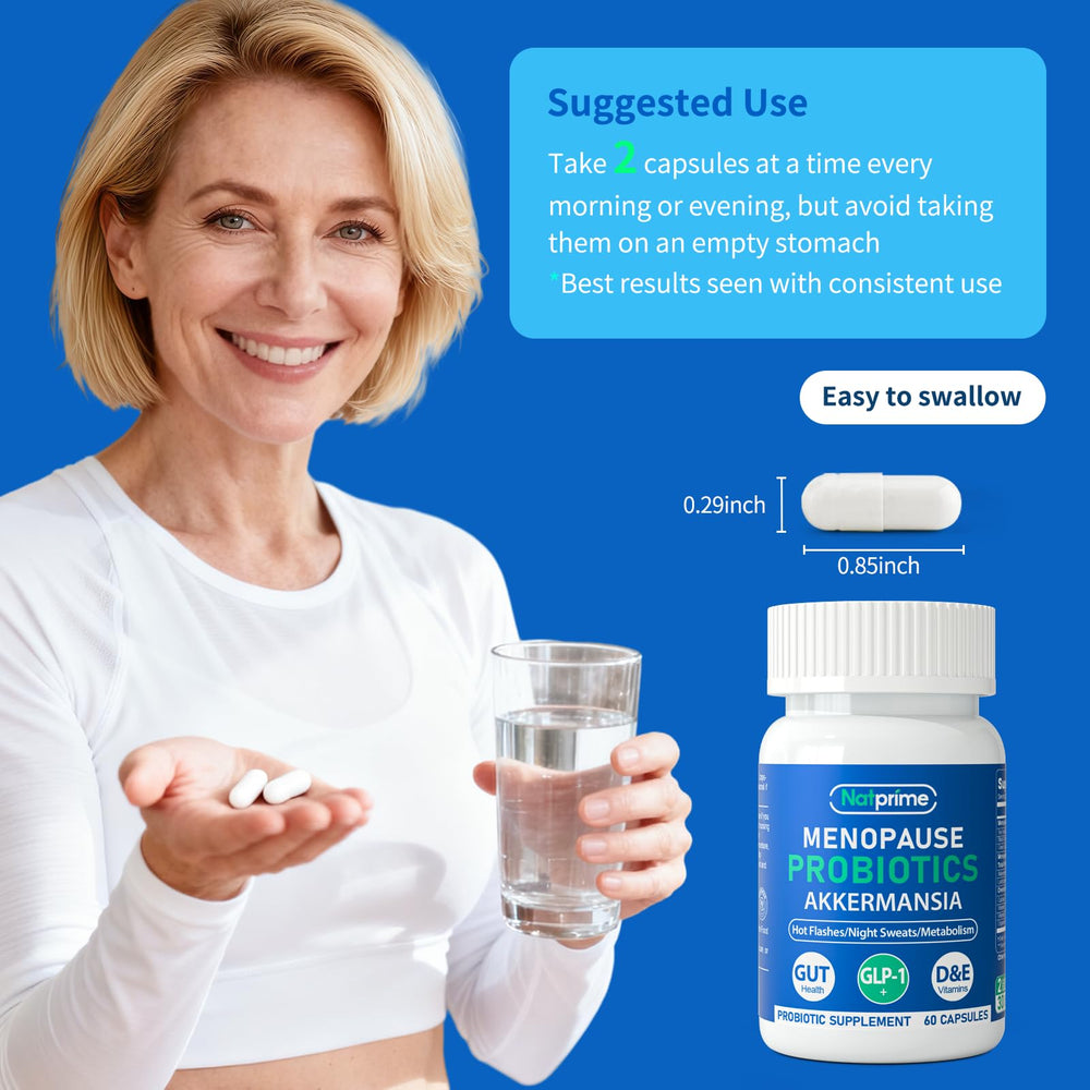 Natprime vitamin E label supports skin nourishment during menopause