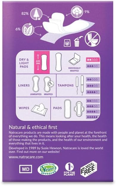 Natracare Dry and Light pads material closeup shows breathable natural fibers.