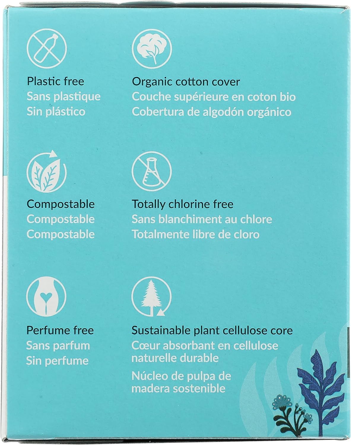Natracare fragrance-free packaging supports gentle use and eco-friendly disposal.