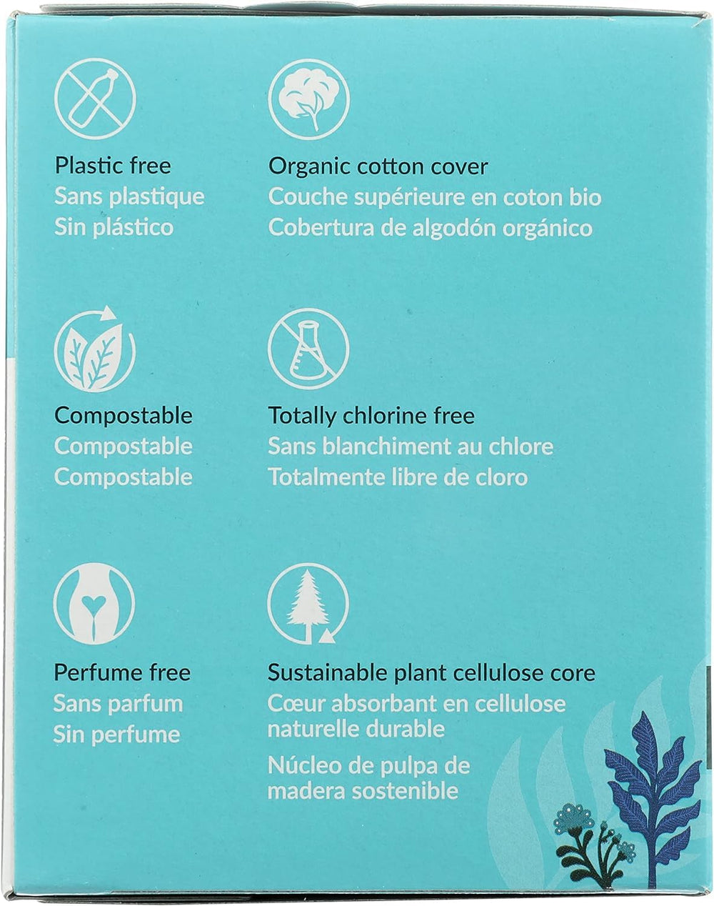 Natracare fragrance-free packaging supports gentle use and eco-friendly disposal.