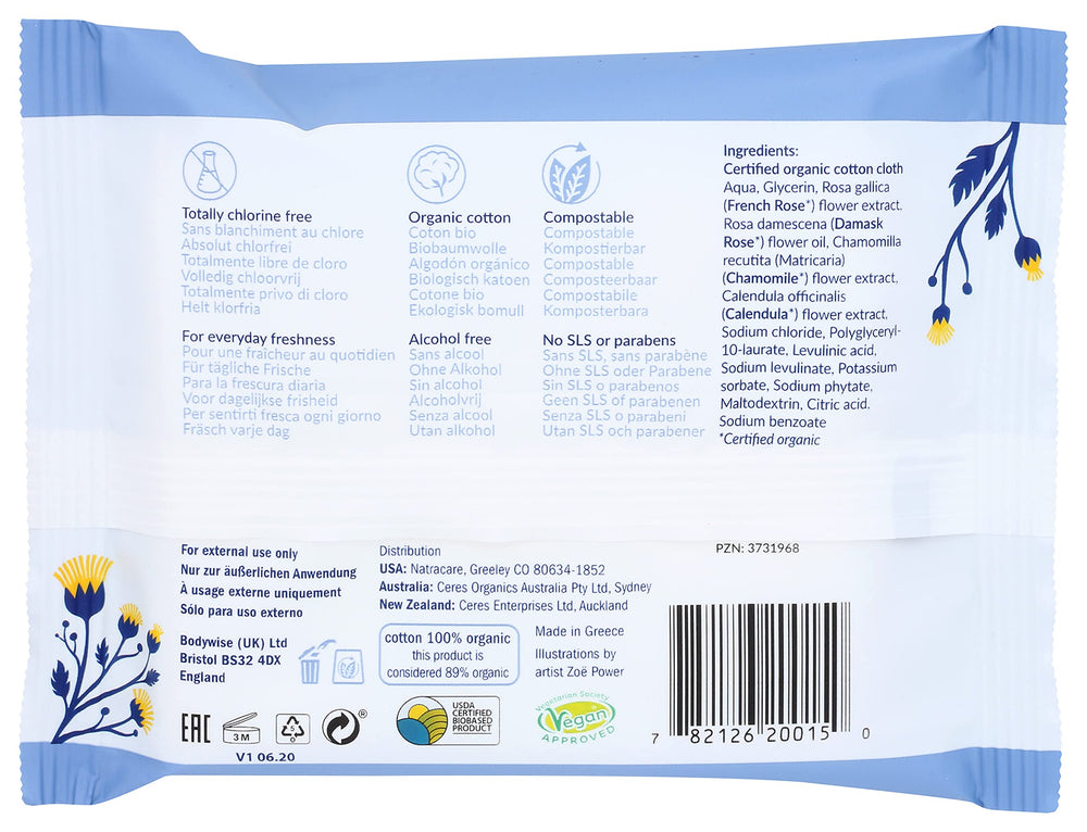 Natracare GMO-free ingredients graphic highlighting natural formula