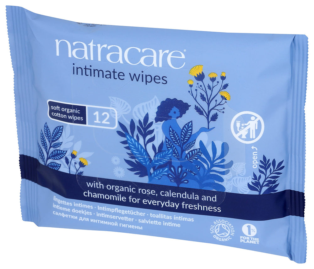 Natracare Intimate Wipes free from SLS, parabens and MIT for a clean routine.